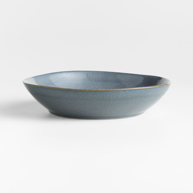 Marin Slate Blue Stoneware Low Bowl + Reviews | Crate & Barrel | Crate & Barrel