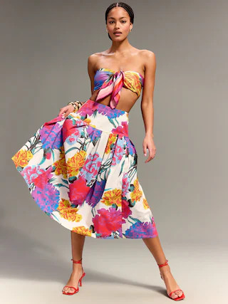 Old Navy x Christopher John Rogers Drop-Waist Midi Skirt | Old Navy (US)