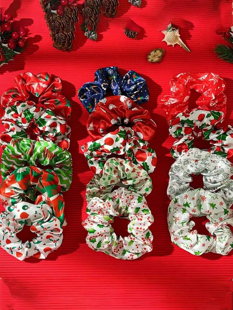 20-2 Pcs Christmas Hair Bands,Christmas Themed Printed Satin Headbands, Festive Decorative Hair A... | SHEIN