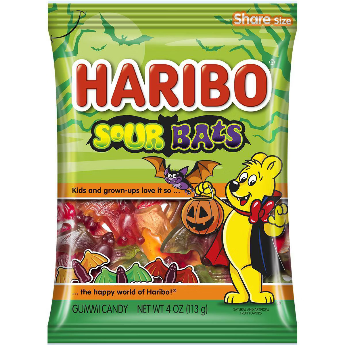 HARIBO Halloween Sour Vampire Bats Gummy Candy - 4oz | Target