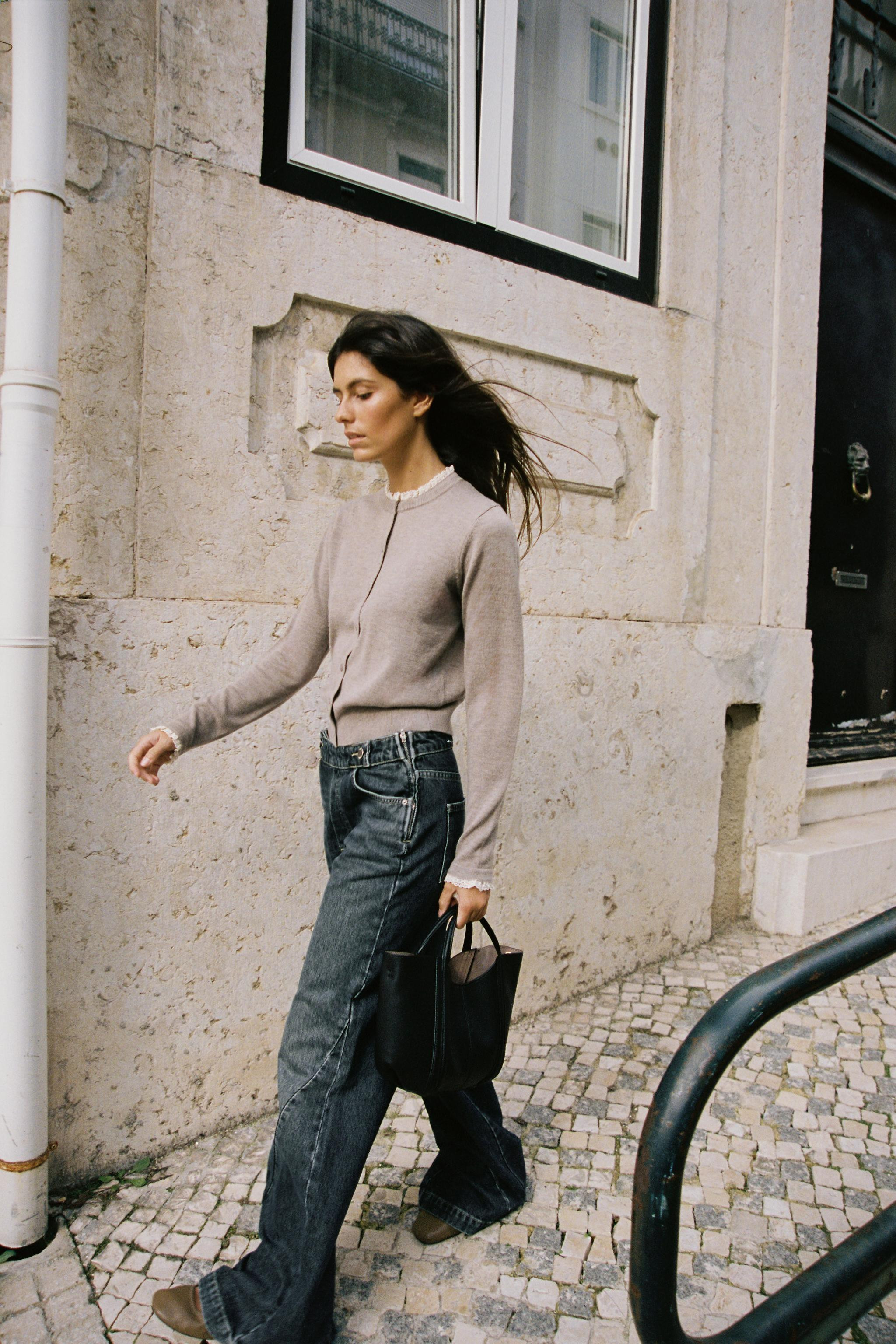 LACE TRIM KNIT CARDIGAN | Zara US