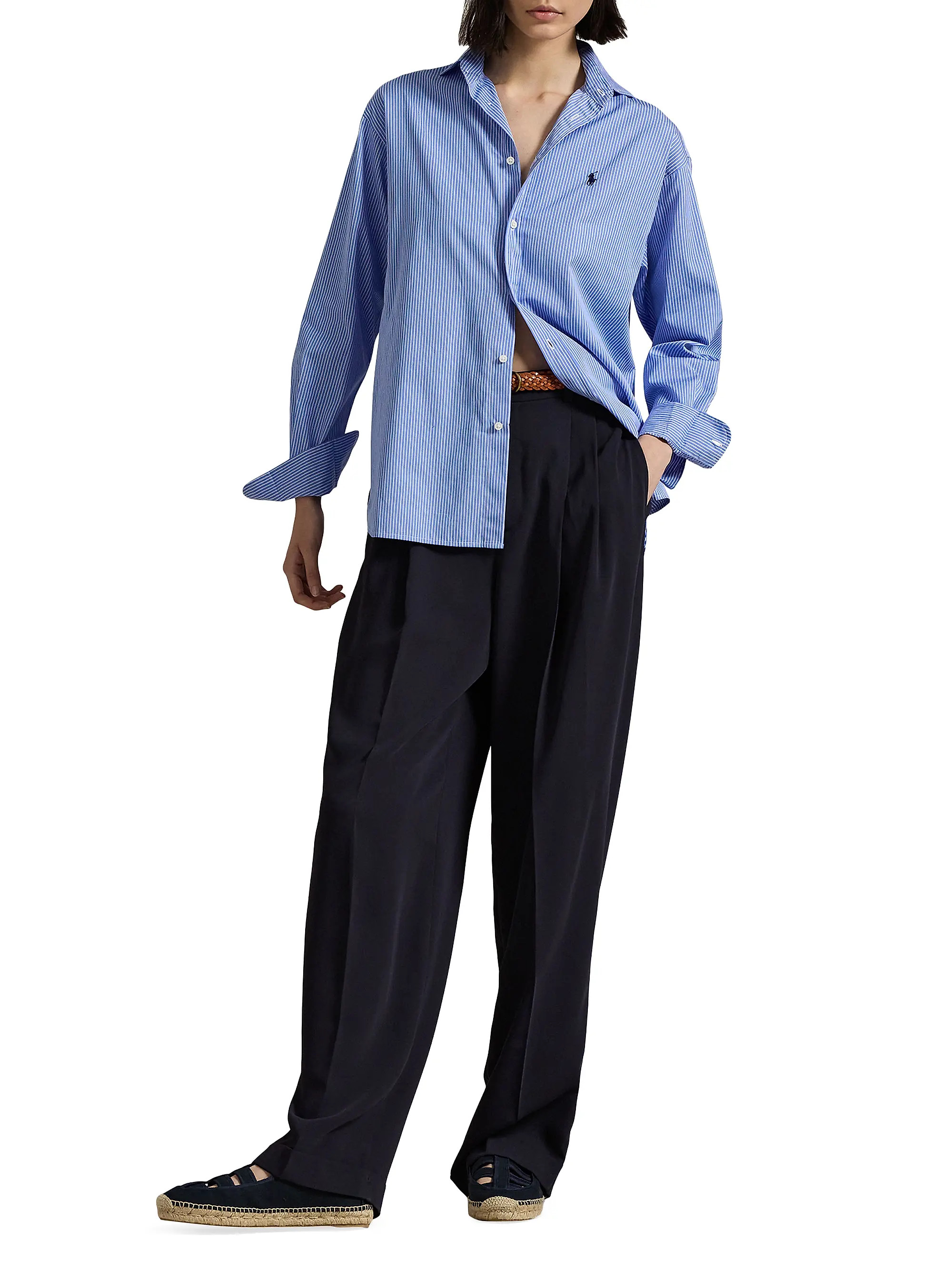 Relaxed-Fit Striped Cotton Shirt | Saks Fifth Avenue