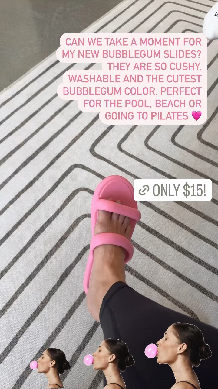 new bubblegum slides 🩷

wear them to the pool
to the beach
to Pilates….

they are feather light and washable!

#LTKShoeCrush #LTKSeasonal #LTKStyleTip