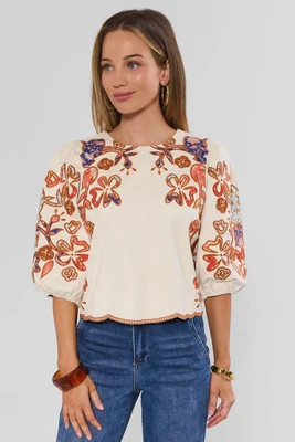 Jenna Ivory Faux Suede Top by THML | Avara