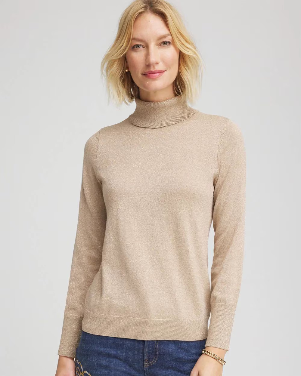 Metallic Turtleneck Pullover Sweater | Chico's