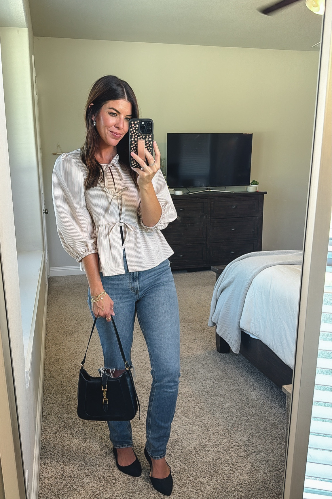 Too-xs
Jeans- 27
Shoes -tts 

#LTKCon #LTKFallSale #LTKWorkwear