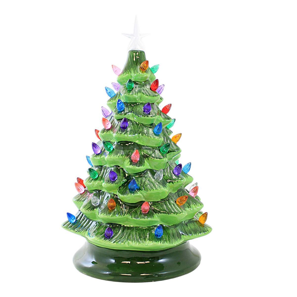 Christmas Led Vintage Green Tree Lighted  -  One Lighted Tree Figurine 13.5 Inches -  Twinkle Sta... | Target