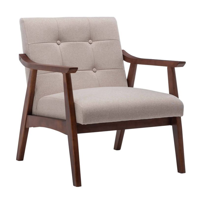 Take a Seat Natalie Accent Chair Sandy Beige Fabric/Espresso - Breighton Home | Target