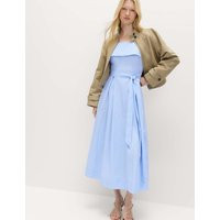 M&S Pure Cotton Striped Midi Cami Dress Blue Mix | Marks & Spencer (UK)