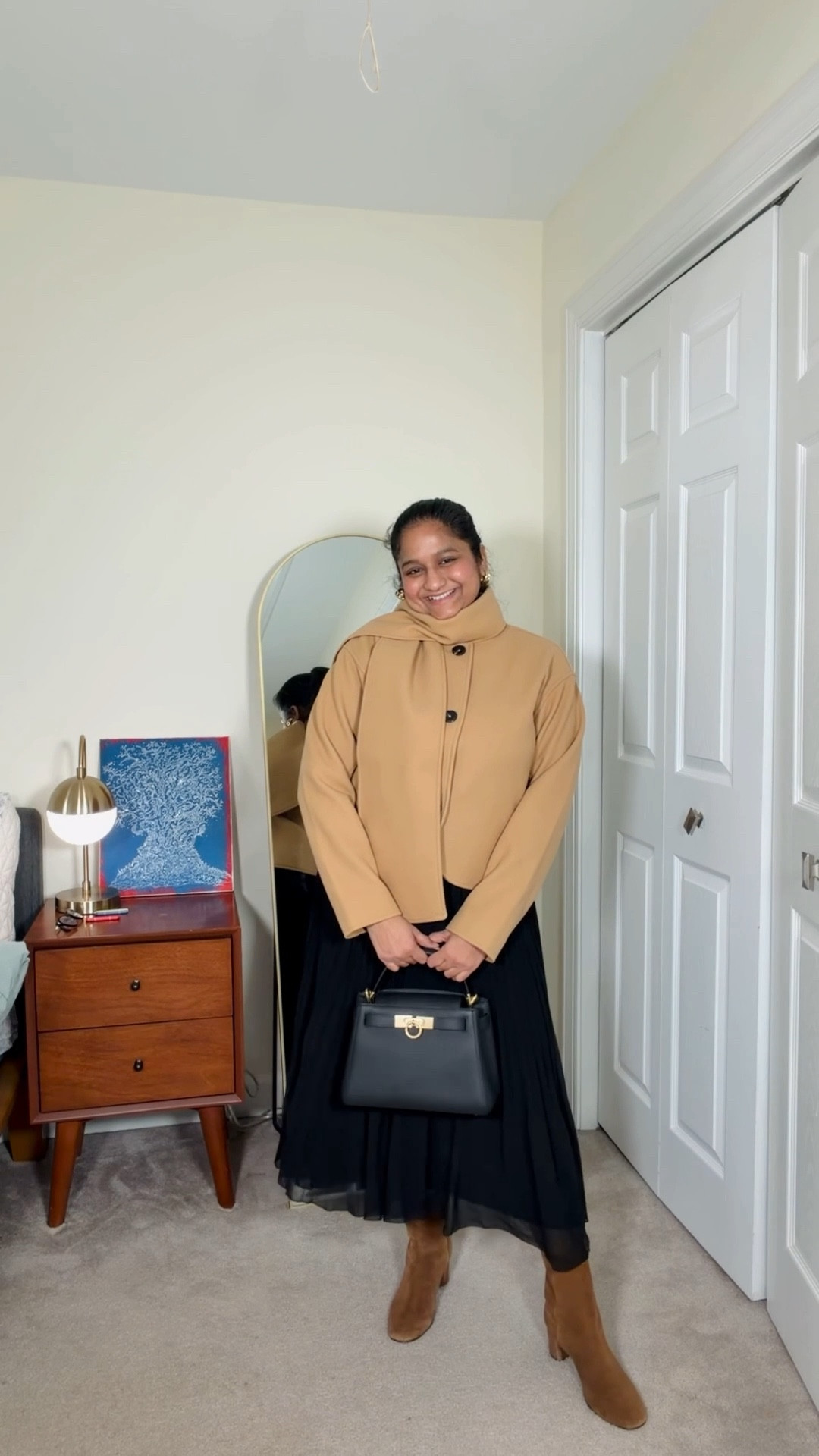 The most tending coat - scarf coat. Love this scarf coat from Walmart, the length is perfect, looks like a cozy too buttoned up and short jacket unbuttoned. I got it in size S 

Quince skirt - my favorite plated skirt in size M quince turtleneck sweater since S 

Gap sweatpants jeans in size S (fits loose) 

#LTKStyleTip #LTKHoliday #LTKSeasonal