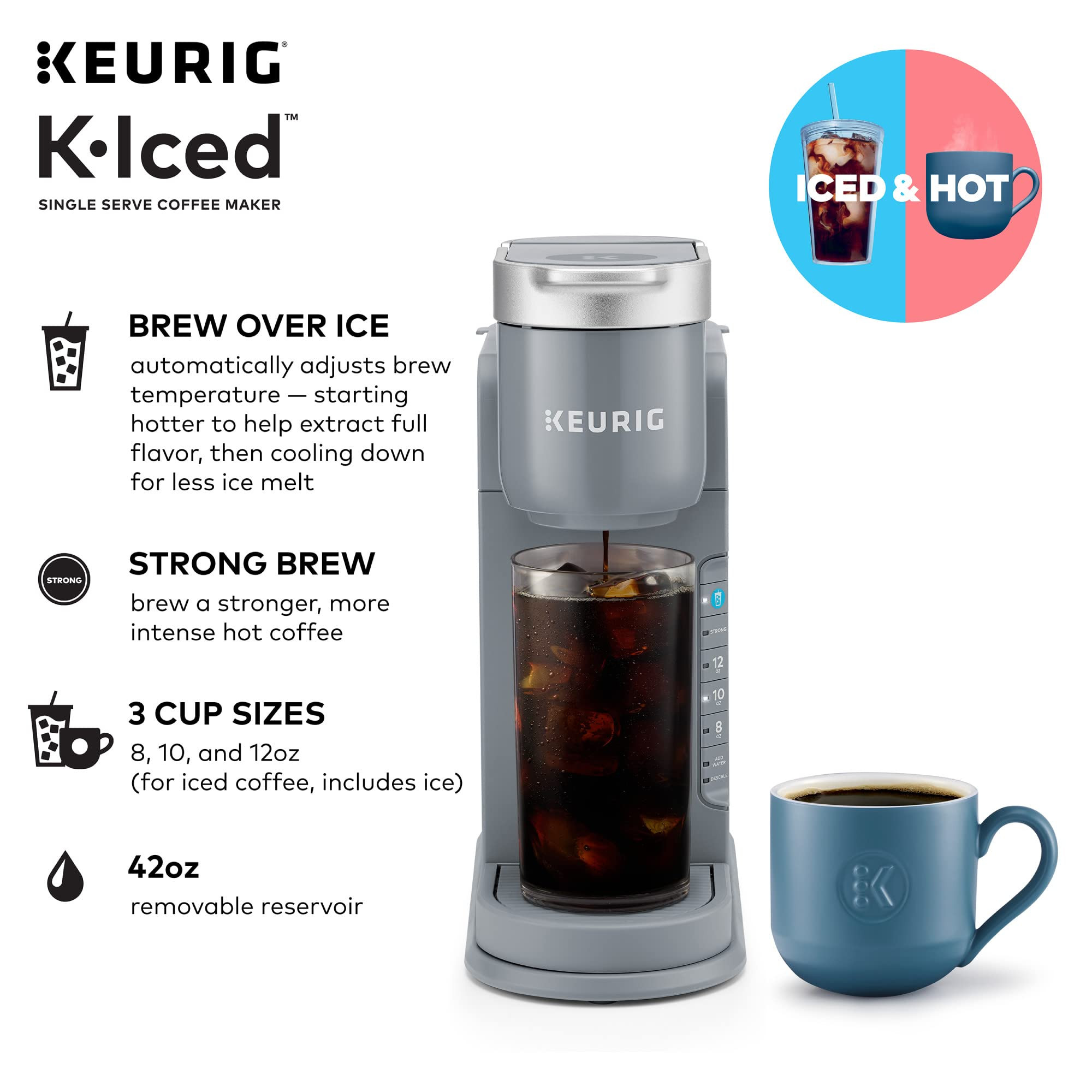 Keurig K-Iced Single Serve Coffee Maker, Gray | Amazon (US)