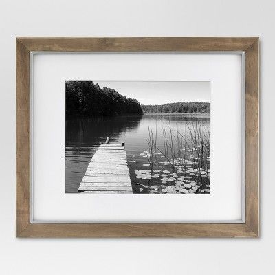 16" x 20" Matted to 11" x 14" Wood and Metal Edge Frame Brown - Threshold™ | Target