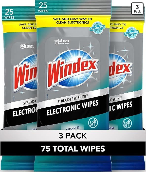 Windex Electronics Screen Wipes for Computers, Phones, Televisions and More, 25 Count - Pack of 3... | Amazon (US)