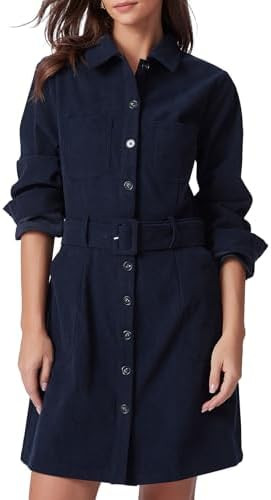 Kedera Women's Corduroy Shirt Dress Casual Fall Winter Collared Neck Button Down Short Work Mini ... | Amazon (US)