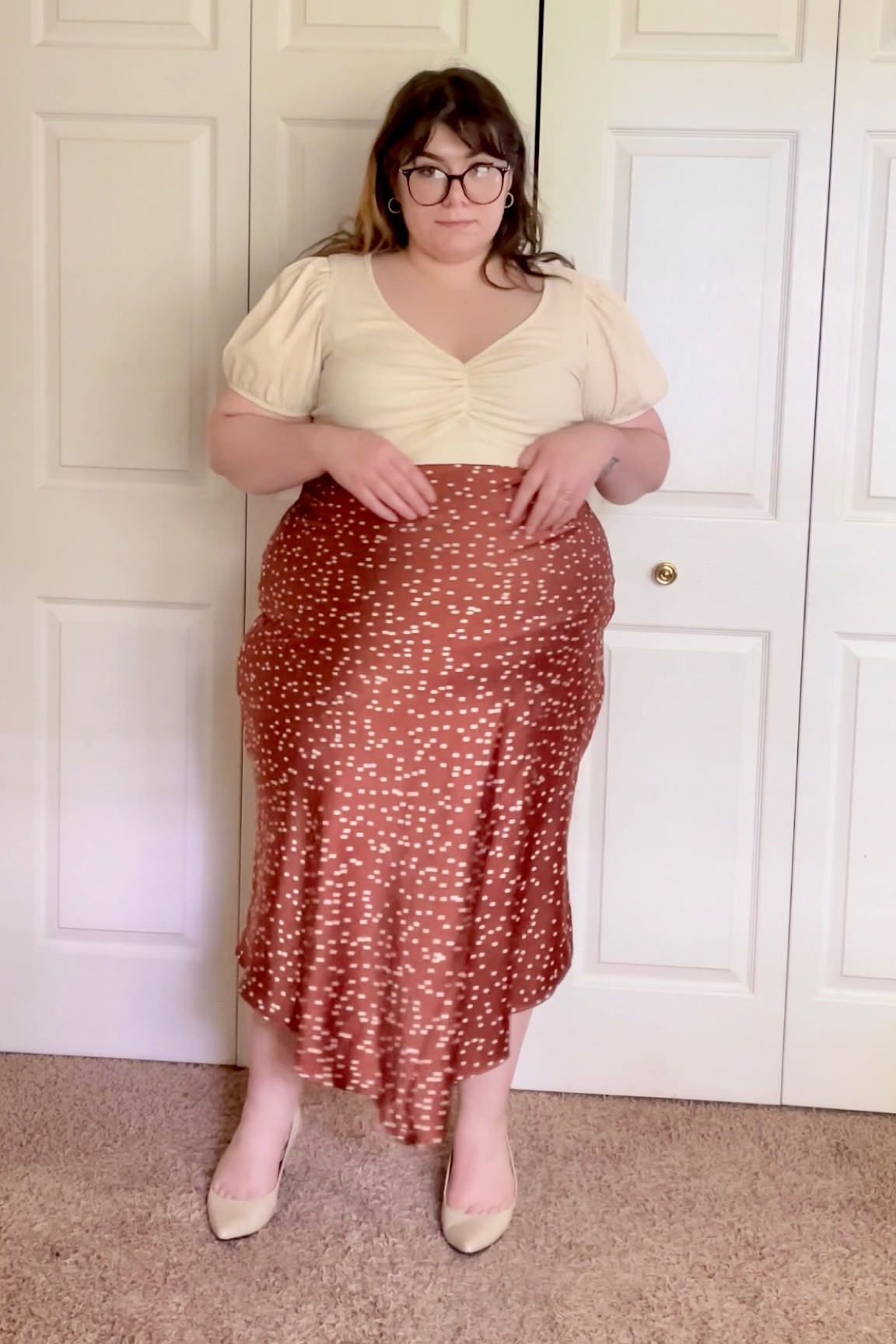 Plus size slip skirt puffy sleeve outfit

#LTKcurves #LTKstyletip #LTKSeasonal