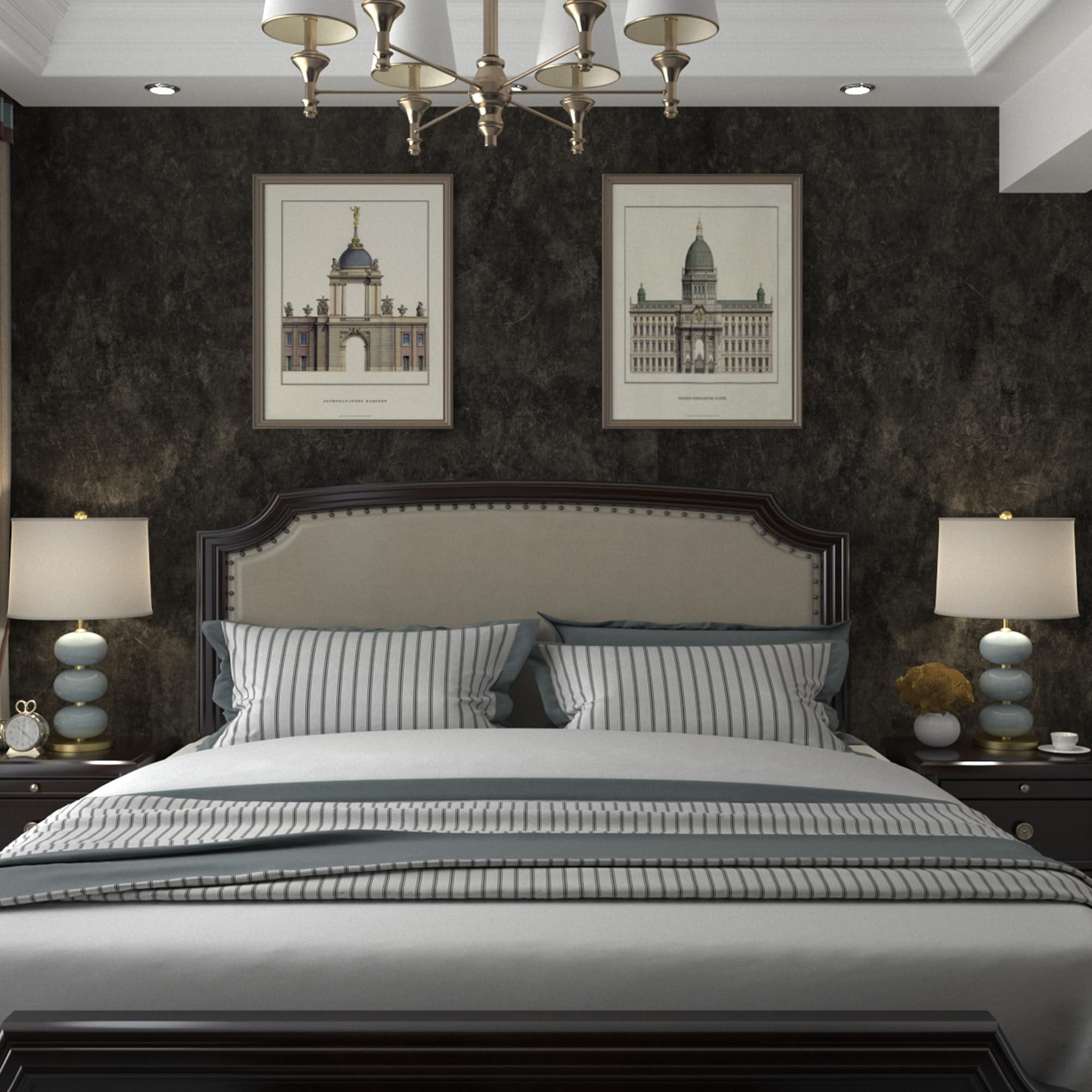 16"×354" Air Guide Design Extra Thick Dark Brown Charcoal Grey Concrete Wallpaper Peel and Stick... | Amazon (US)