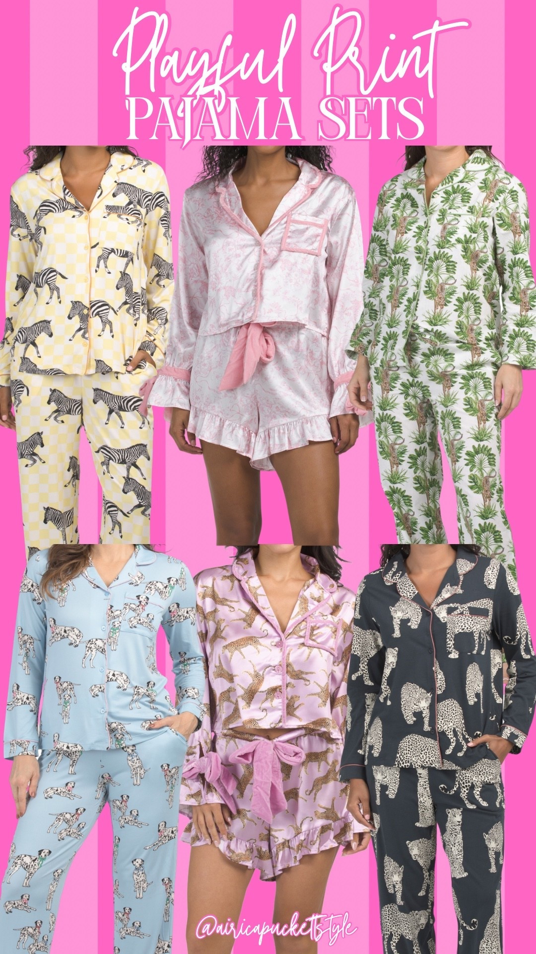 Playful print pajama sets