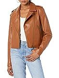 The Drop Women's Heather Faux Leather Moto Jacket, Cognac, M | Amazon (US)