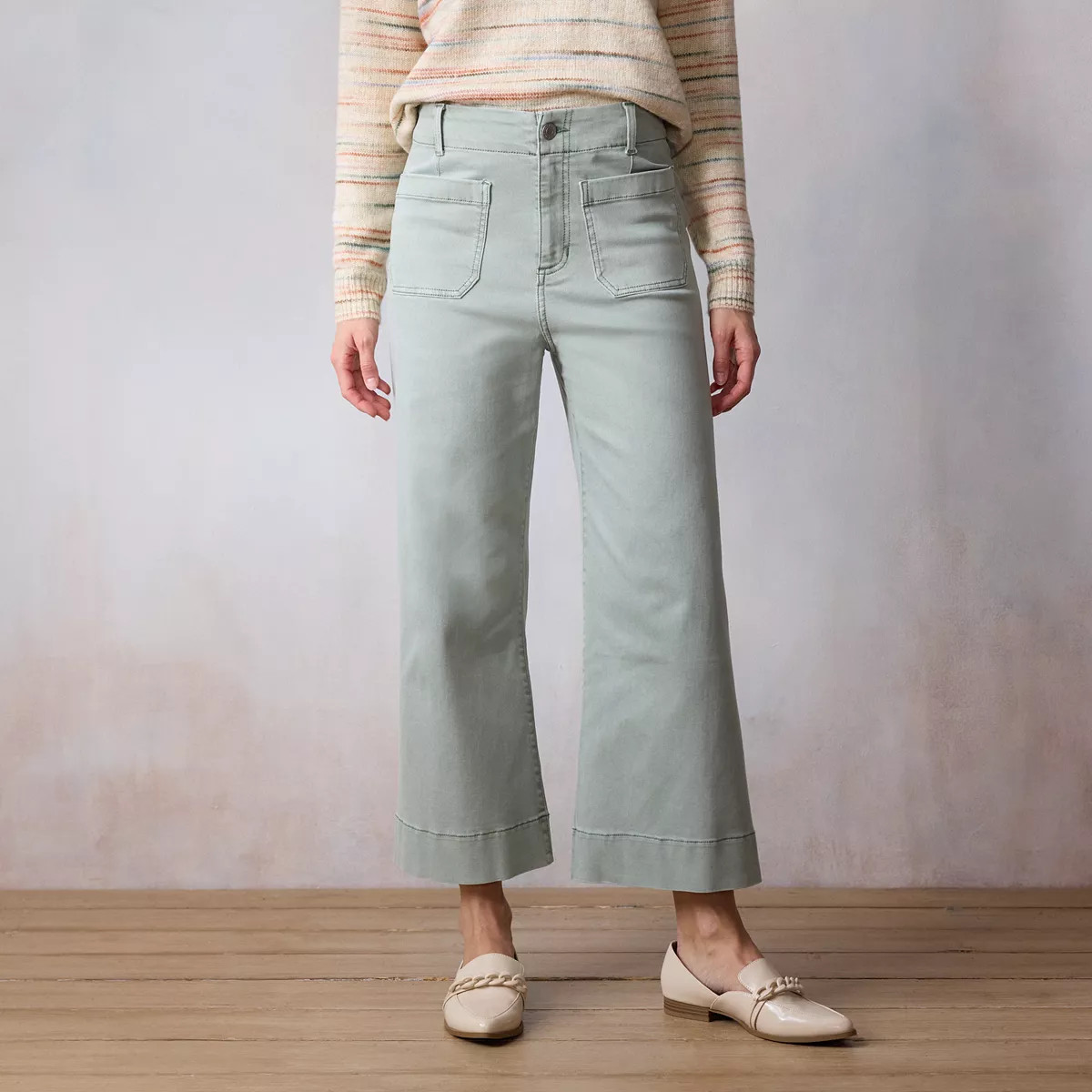 Women's LC Lauren Conrad Super High-Rise Wide Leg Cropped Pants | Kohl's