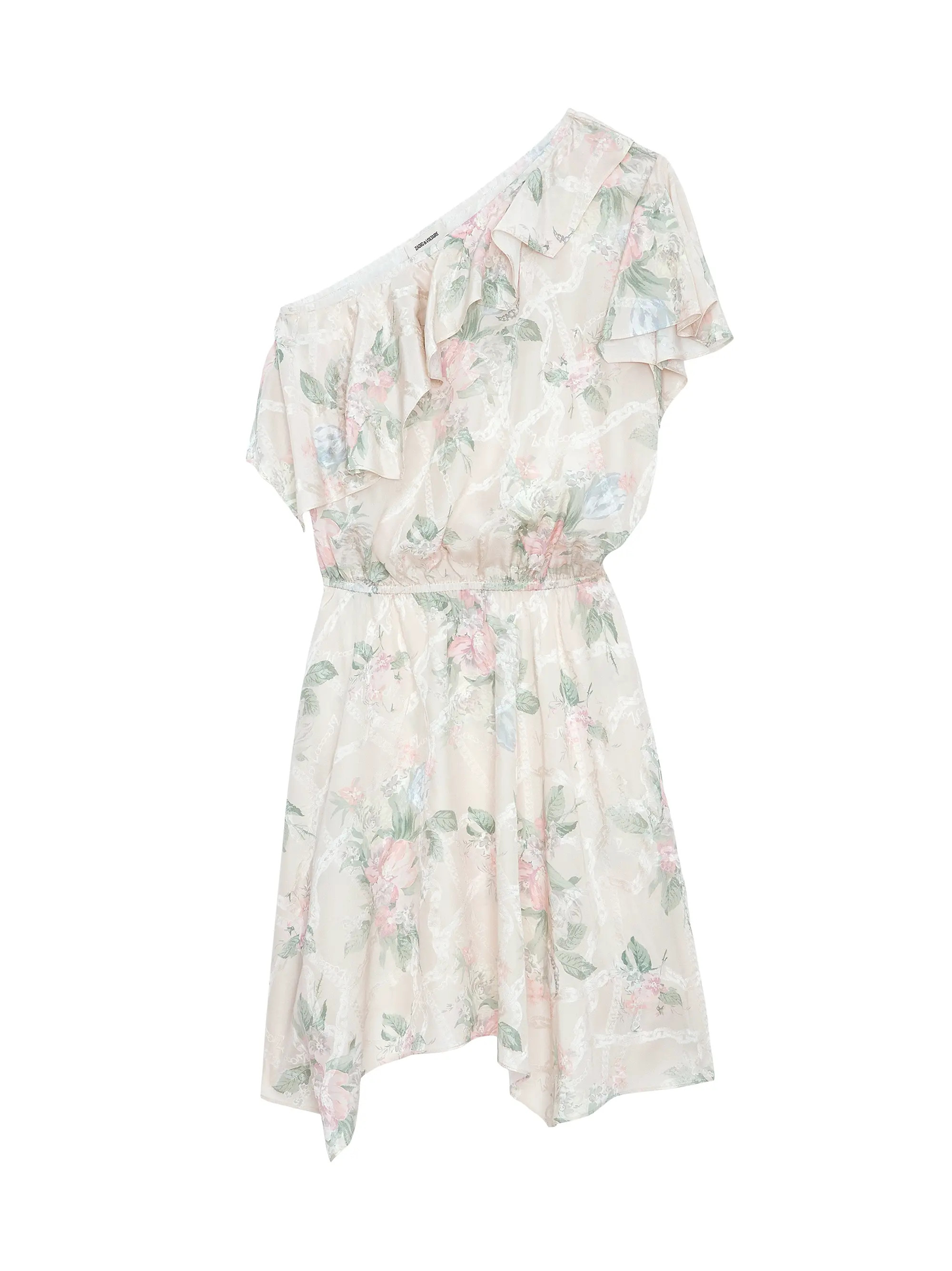 Shop Zadig & Voltaire Robbie Floral Chain One-Shoulder Dress | Saks Fifth Avenue | Saks Fifth Avenue