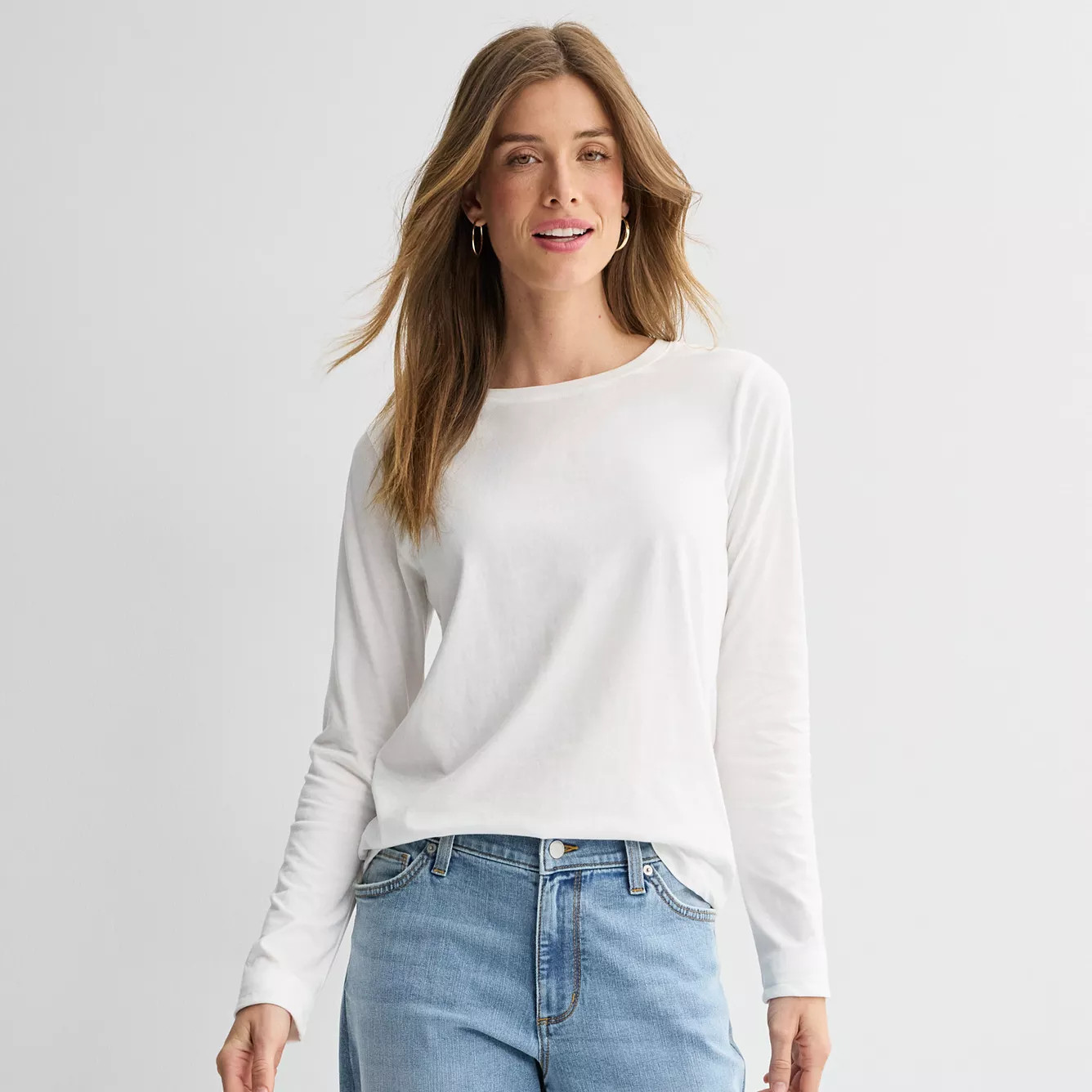 Women's Sonoma Goods For Life® Everyday Long Sleeve Crew Tee, Size: Large, Purple Chandelier | Kohl's