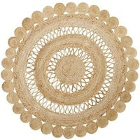 Natural Jute Braided Round Rug, Designer Bohemian Area Eco Friendly Fall Decor Boho Handmade Rug Sha | Etsy (US)