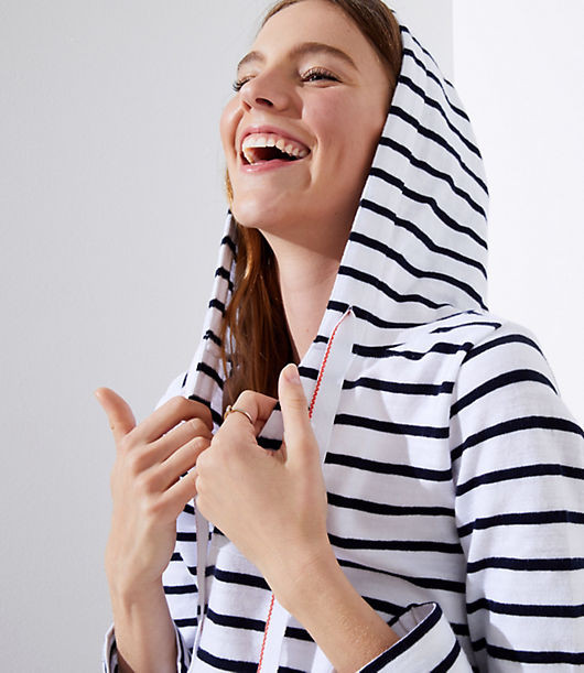 LOFT Striped Pullover Hoodie | LOFT
