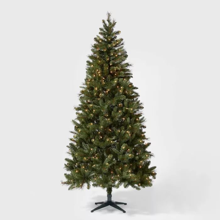 7.5ft Pre-lit Artificial Christmas Tree Douglas Fir Auto Connect Clear Lights - Wondershop&#8482; | Target