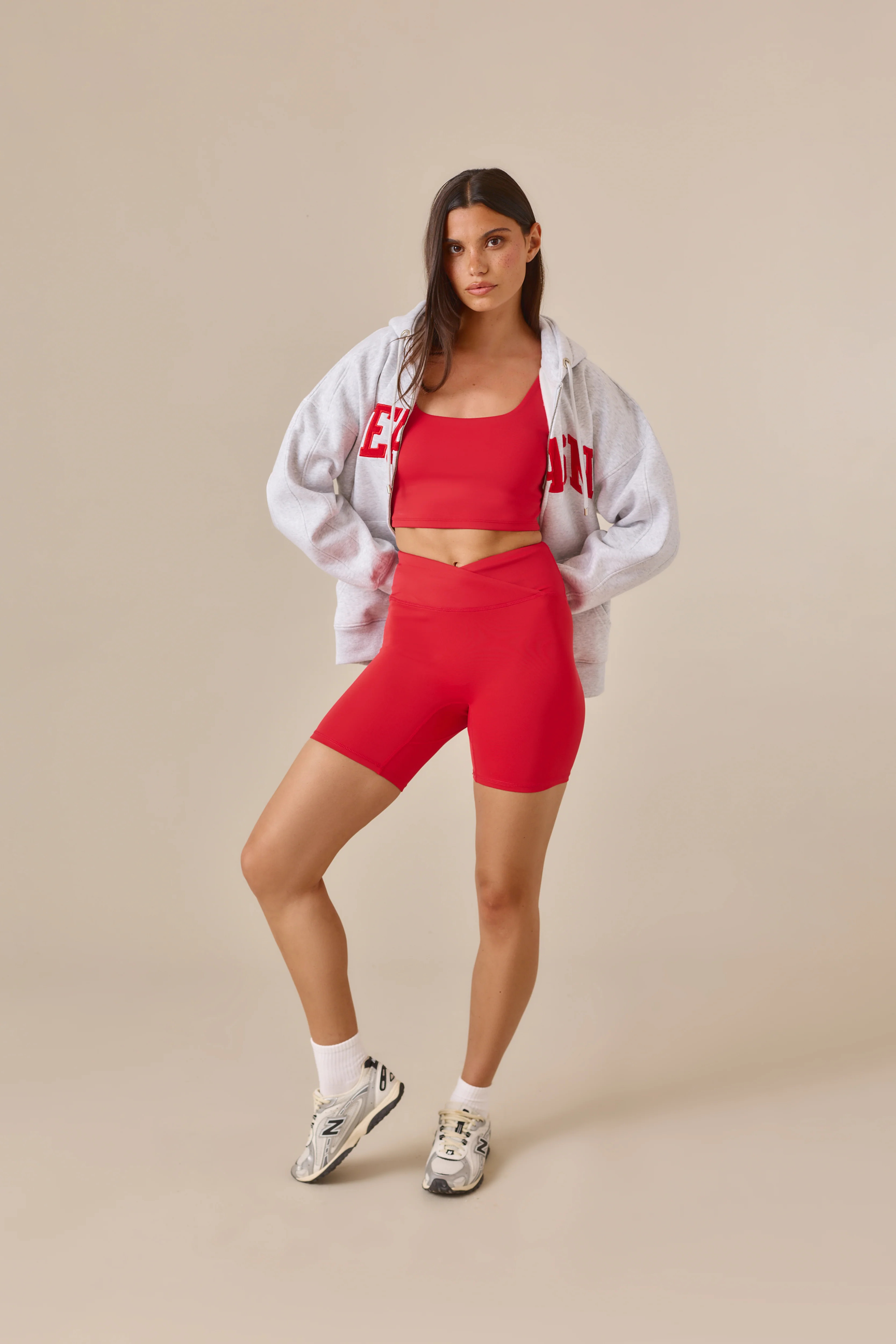 Smoothform Wrap Waistband Cycling Shorts - Jalape\u00f1o Red | Reasn