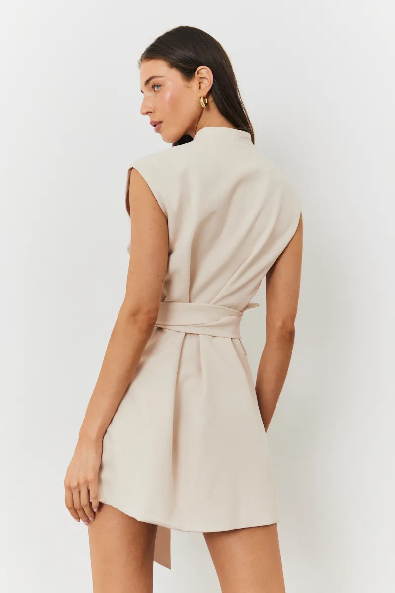 Structured Pocket Detail Belted Mini Dress | In The Style