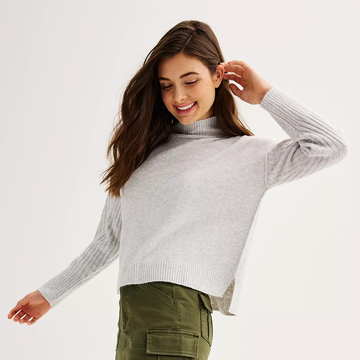 Juniors' SO® Cozy Mock-Neck Sweater | Kohl's