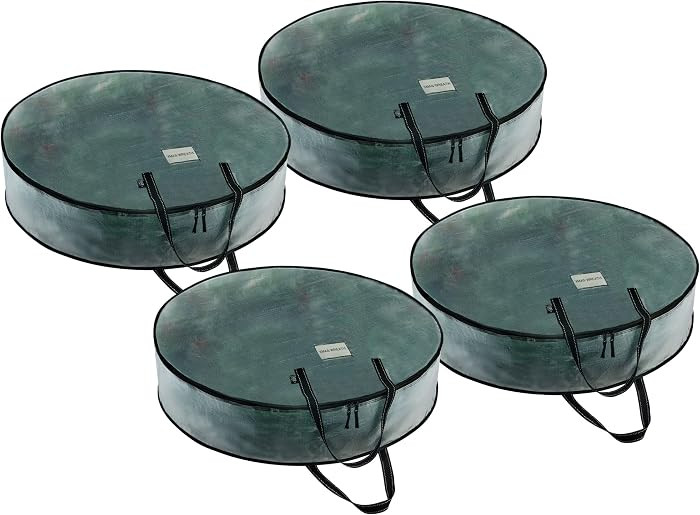 VENO 4 Pack Christmas Wreath Storage Container - 30 Inch Clear Wreath Bag, Christmas Garland and ... | Amazon (US)