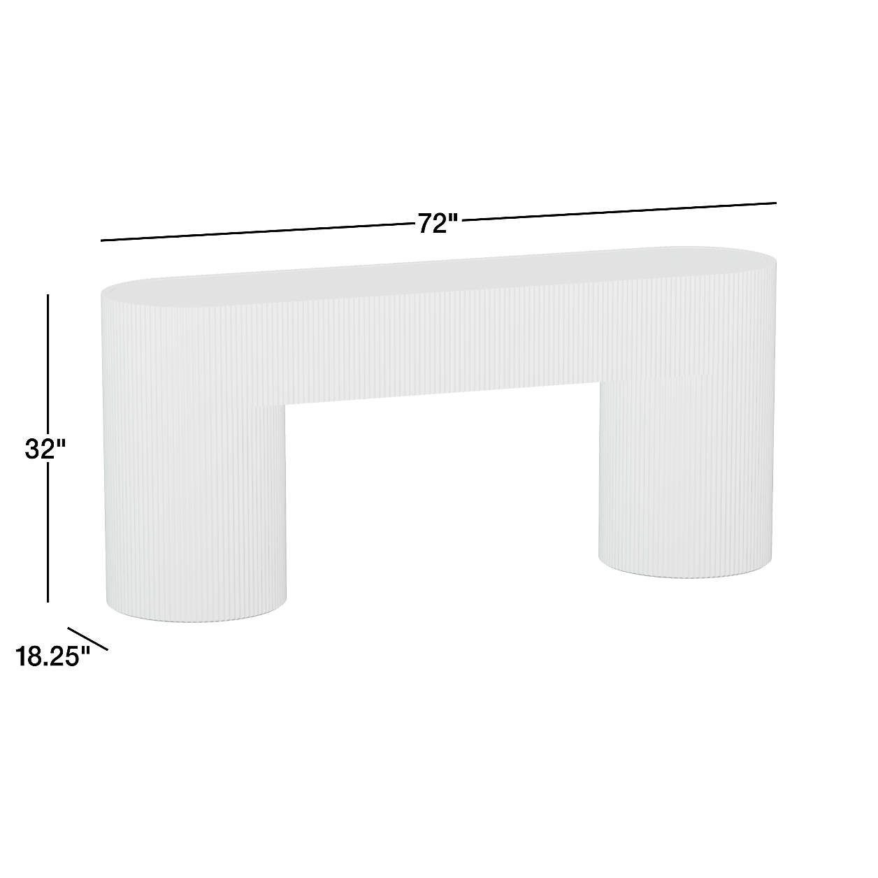 Kahn Cream Ribbed Concrete and Oak Wood 72" Console Table + Reviews | Crate & Barrel | Crate & Barrel