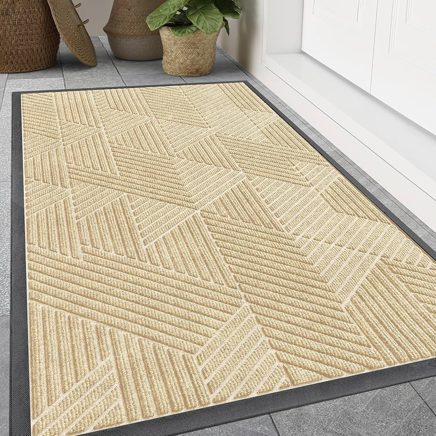 Smiry Front Door Mat Outside Entrance, Heavy Duty Sturdy Natural Rubber Doormat, Trap Dirt and Mo... | Amazon (US)