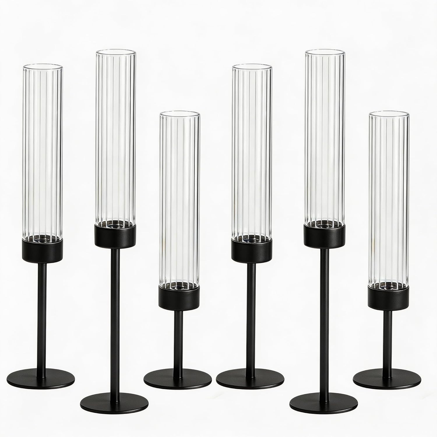 Hurricane Glass Candle Holder, Vintage Taper Candlestick Holders | Amazon (US)