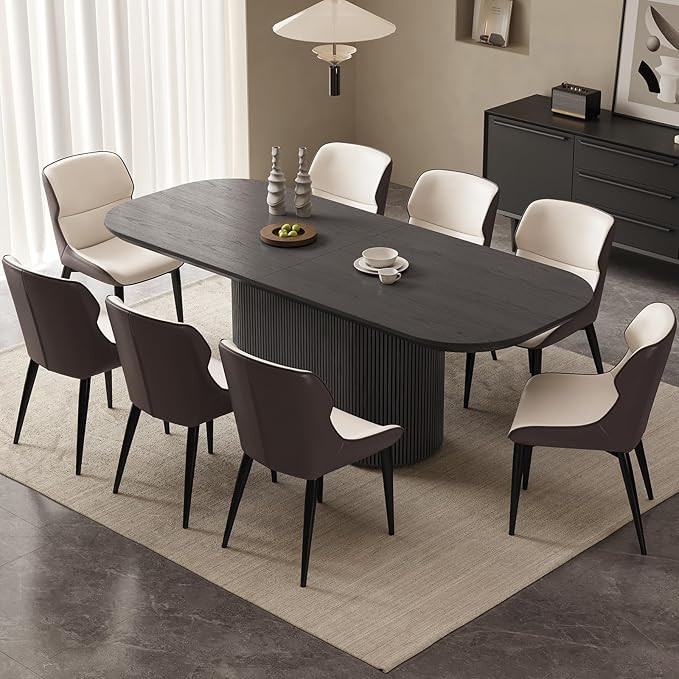 86" Dining Room Table Set for 2-8, Oval Dining Table with 8 Chairs for Dinner,Modern Dining Kitch... | Amazon (US)