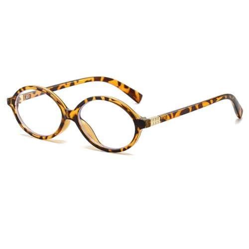 JOVAKIT Retro Oval Blue Light Blocking Glasses for Women Vintage Fashion 90s Small Oval Frame Eyeglasses (Tortoise) | Amazon (US)