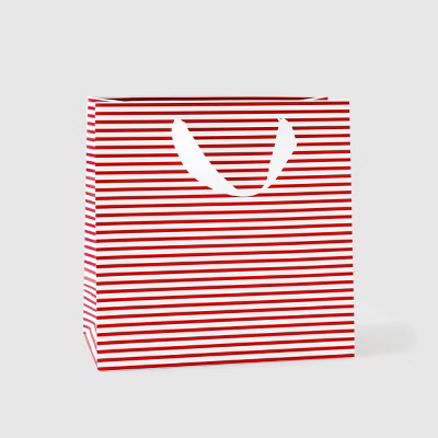 Red and White Stripe Large Square Gift Bag - Sugar Paper + Target | Target