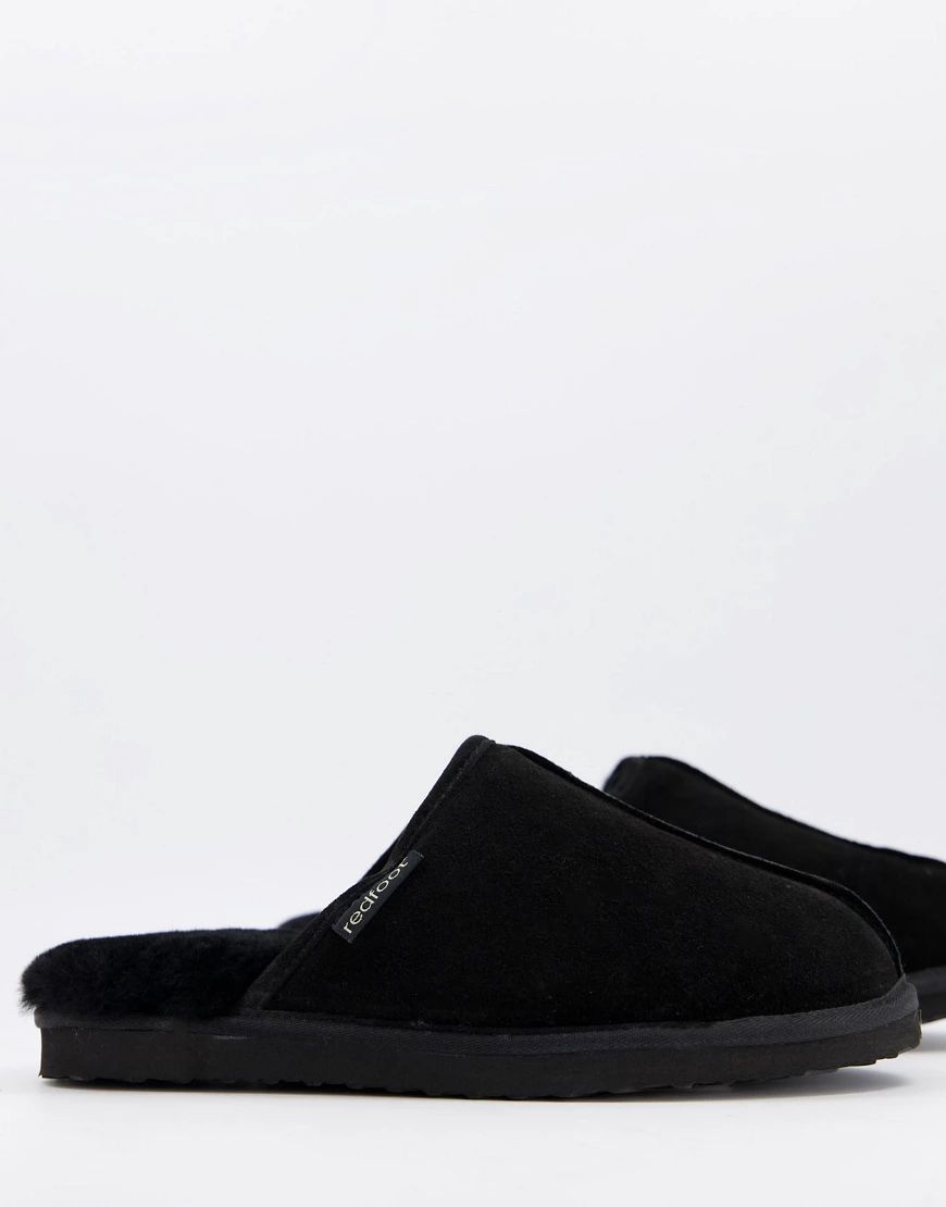 Redfoot sheepskin mule slippers in black | ASOS (Global)