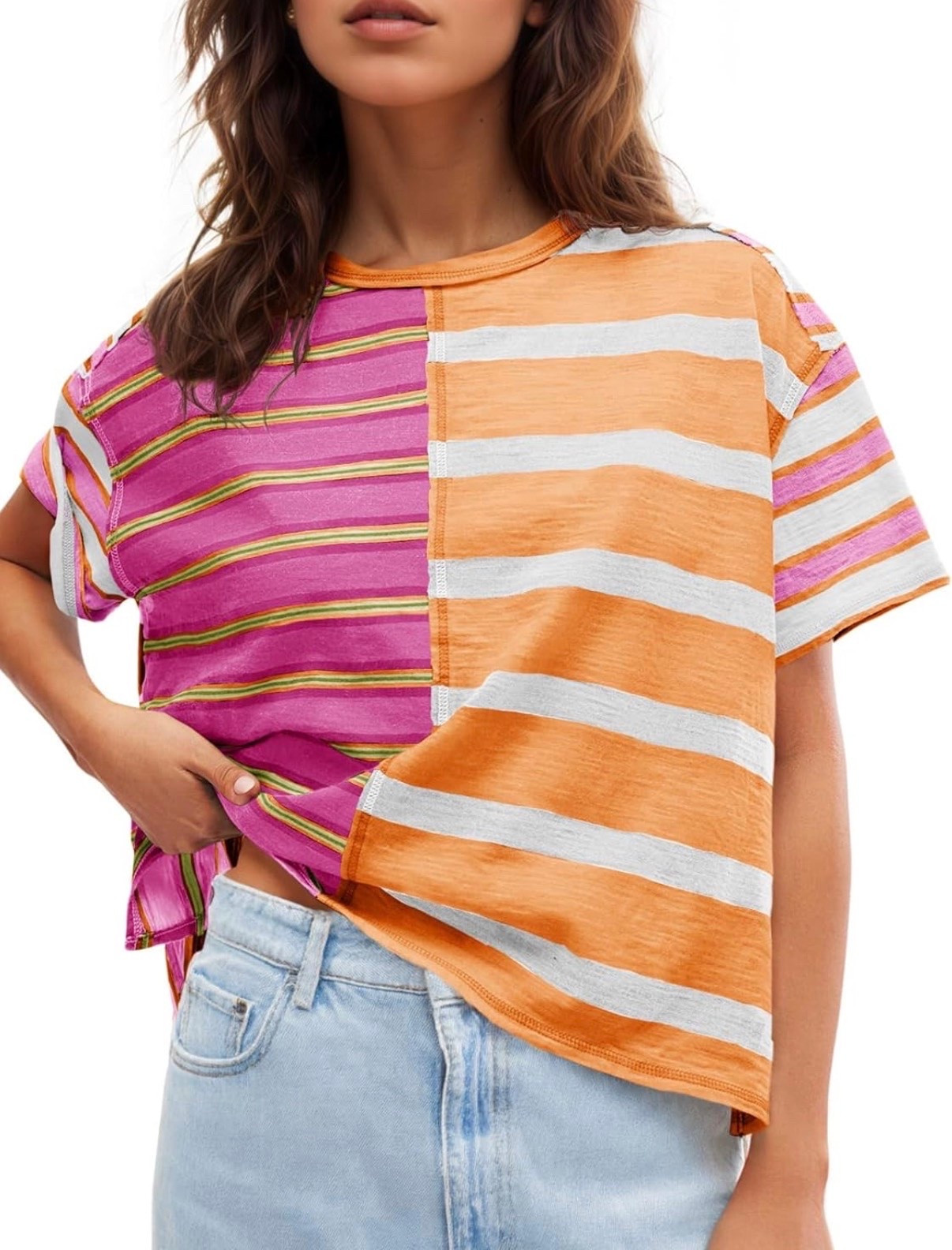 If your wardrobe needs a little color, this tee is it! 🌈 The fun mix of stripes makes a statement while still being easy to style with denim shorts, jeans, or leggings. It’s lightweight, comfy, and perfect for everything from running errands to weekend adventures.

#LTKFashion #SummerStyle #AmazonFinds #ColorfulStyle #CasualOutfit #AffordableFashion #EverydayLook #MomStyle #WeekendWear #OOTD

#LTKdayinmylife #LTKgrwm #LTKootd