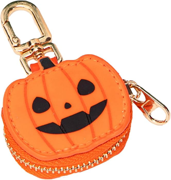Mini Coin Purse Keychain Halloween Pumpkin Spider Keychain Wallet Purse Bag Charms Leather Coin P... | Amazon (US)