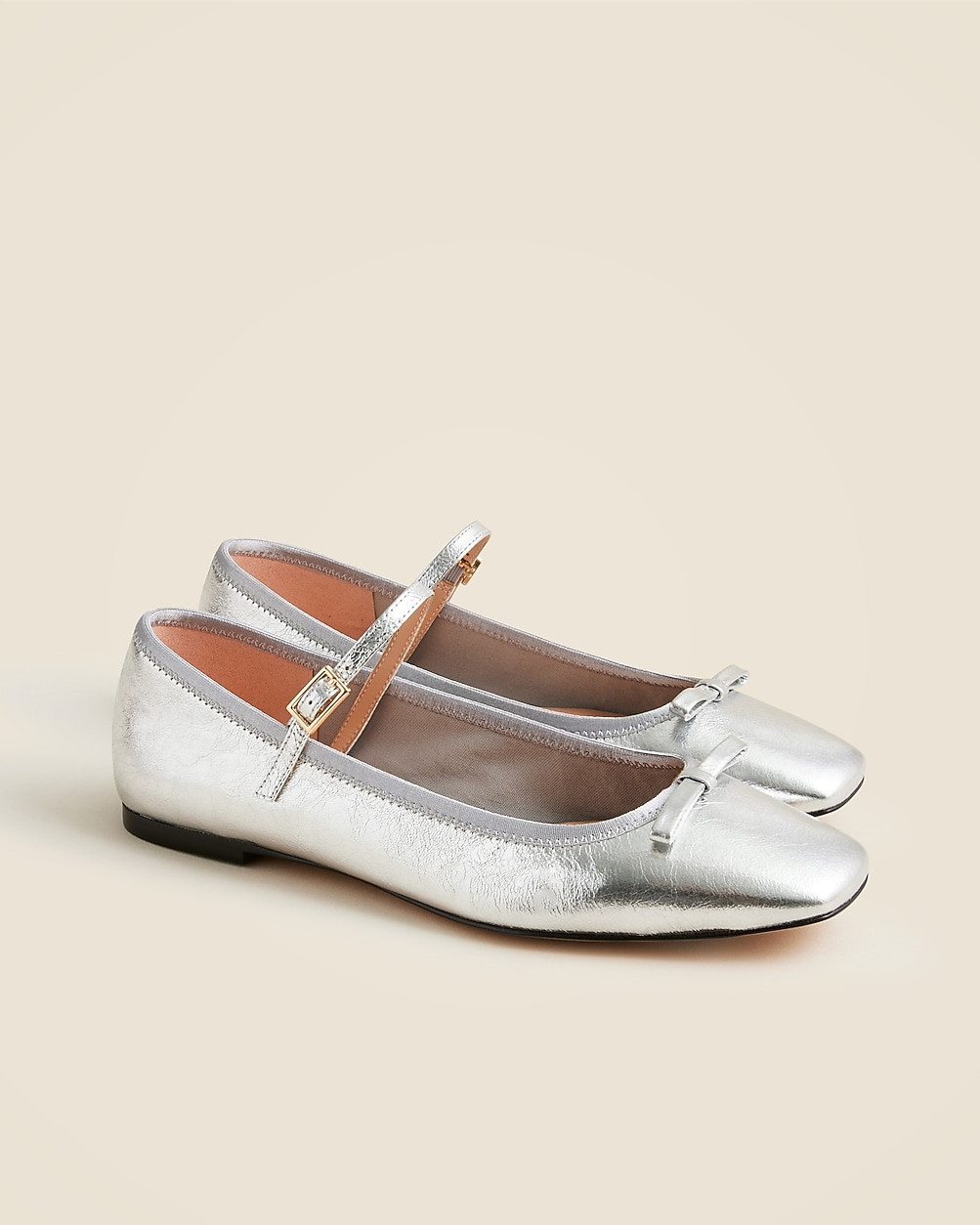 Quinn Mary Jane ballet flats in metallic leather | J. Crew US