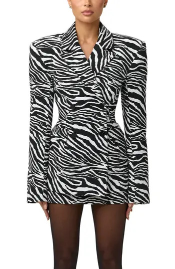 Naked Wardrobe Jacquard Double Breasted Blazer in Black/White at Nordstrom Rack, Size Large | Nordstrom Rack