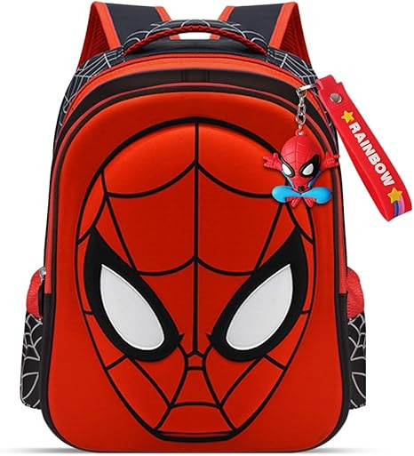 Kids Backpack, 15" Superhero School Bag with Keychain for Boys and Girls, School Supplies Student... | Amazon (US)