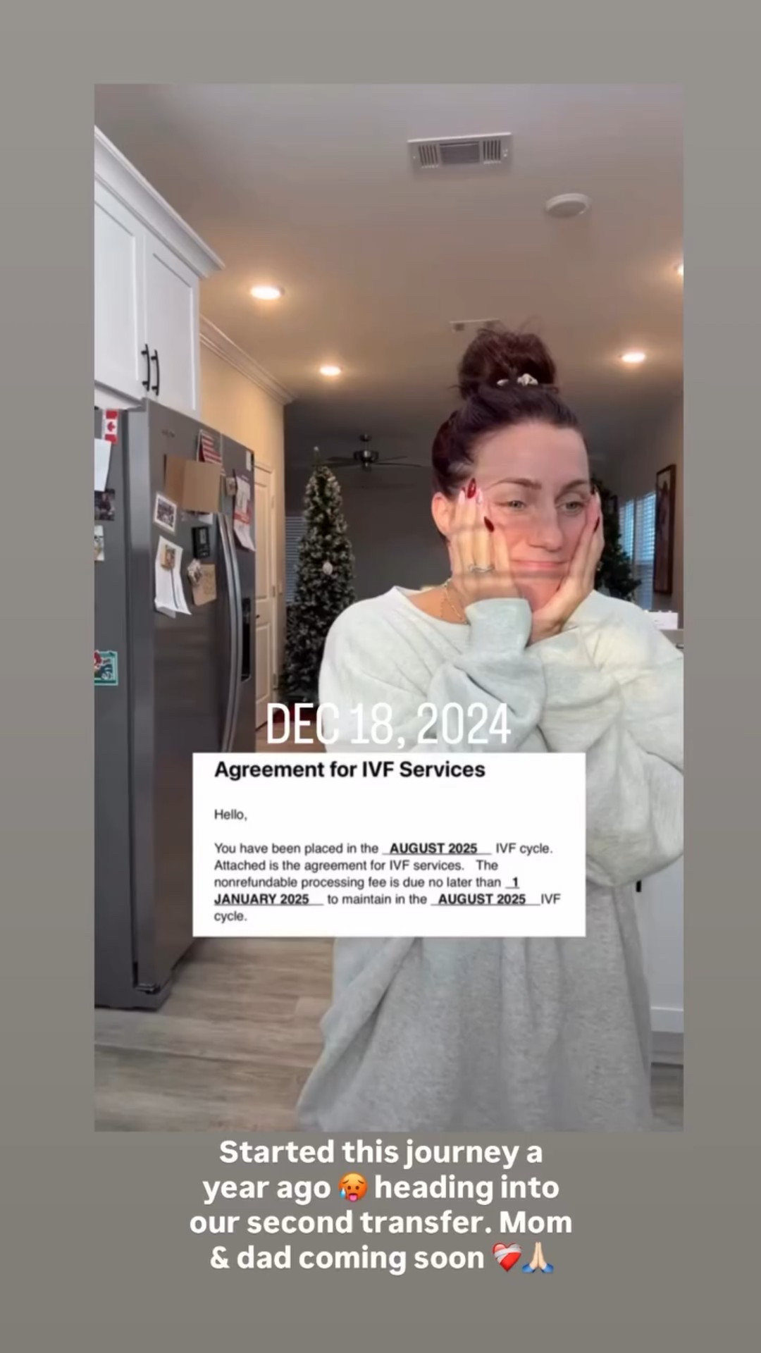 Started this journey a year ago 🥵 heading into our second transfer. Mom & dad coming soon ❤️‍🩹🙏🏻