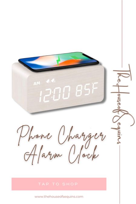Phone charger alarm clock. Amazon finds, Walmart finds. #thehouseofsequins #houseofsequins #tiktok #reels #lifehacks #home #homefinds #charger 
