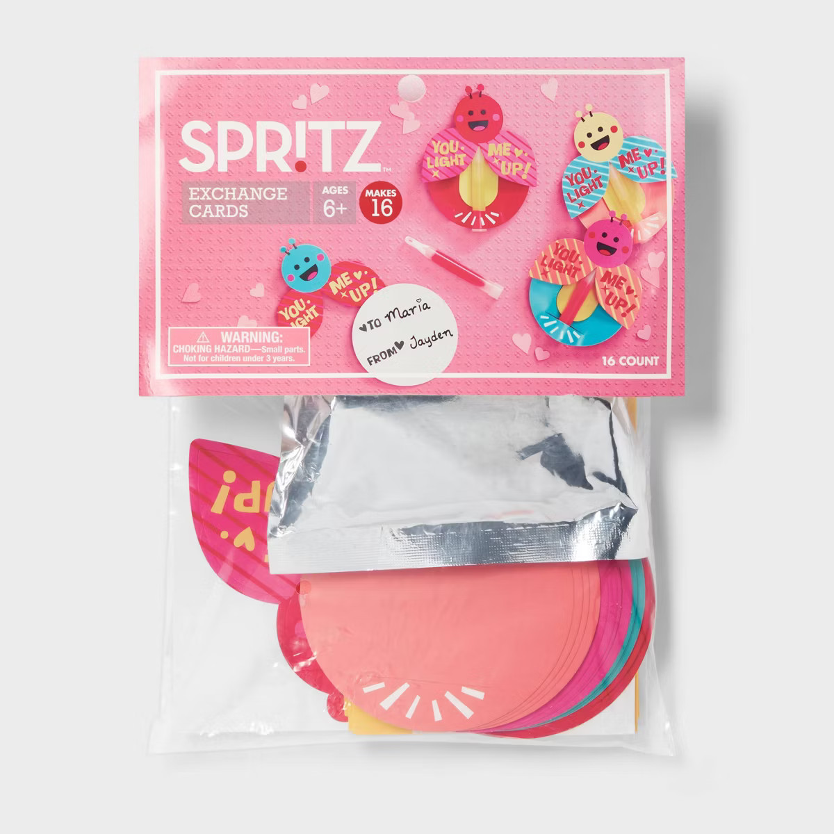 16ct Glow Stick Valentine's Day Craft Exchange Classroom Cards - Spritz™ | Target