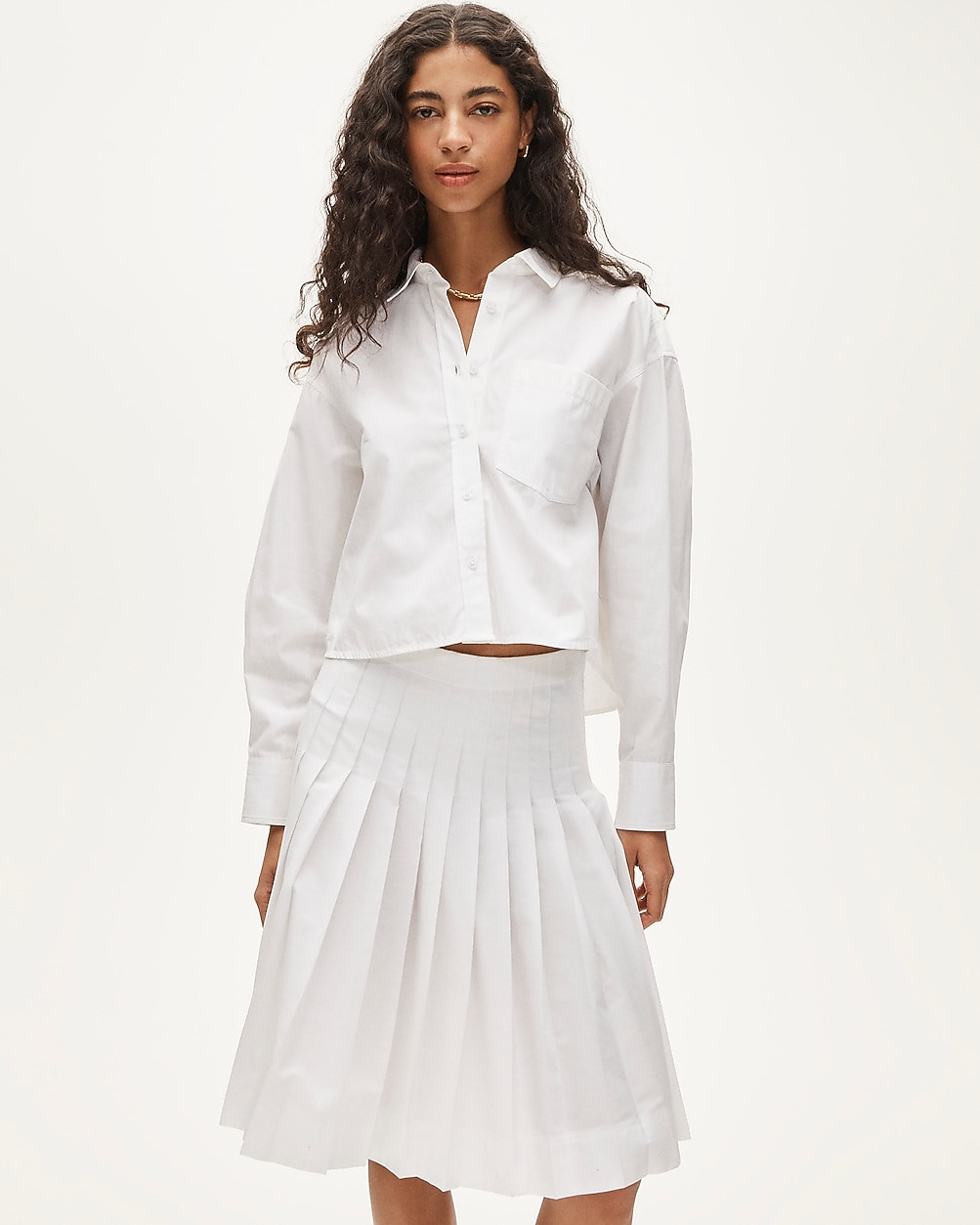 Étienne cropped button-up shirt in cotton poplin | J. Crew US