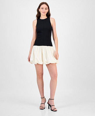 Women's Lindy Mixed-Media Mini Dress | Macy's
