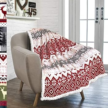 PAVILIA Premium Christmas Sherpa Throw Blanket | Christmas Decoration, Fleece, Plush, Warm, Cozy ... | Amazon (US)